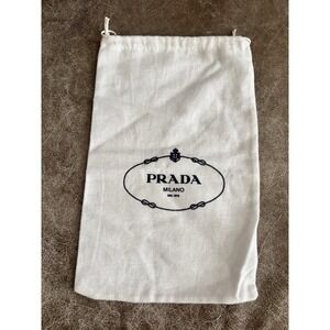 Prada White Drawstring Dust Bag 13"x9"